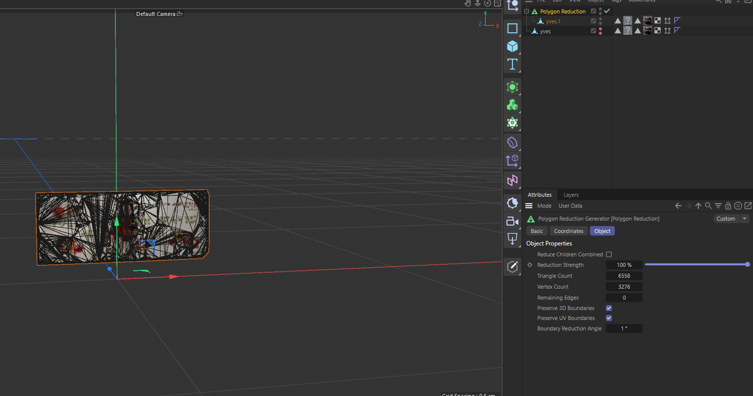 How it looks with the polygon reducer